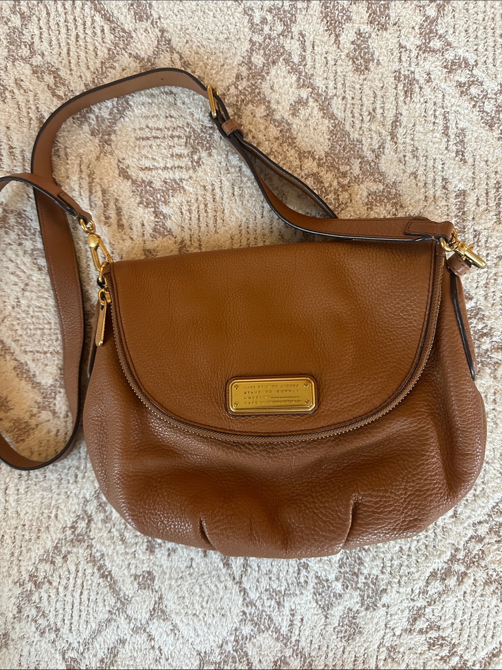 Marc Jacobs Pebbled Leather Crossbody Bag Brown Standard Supply